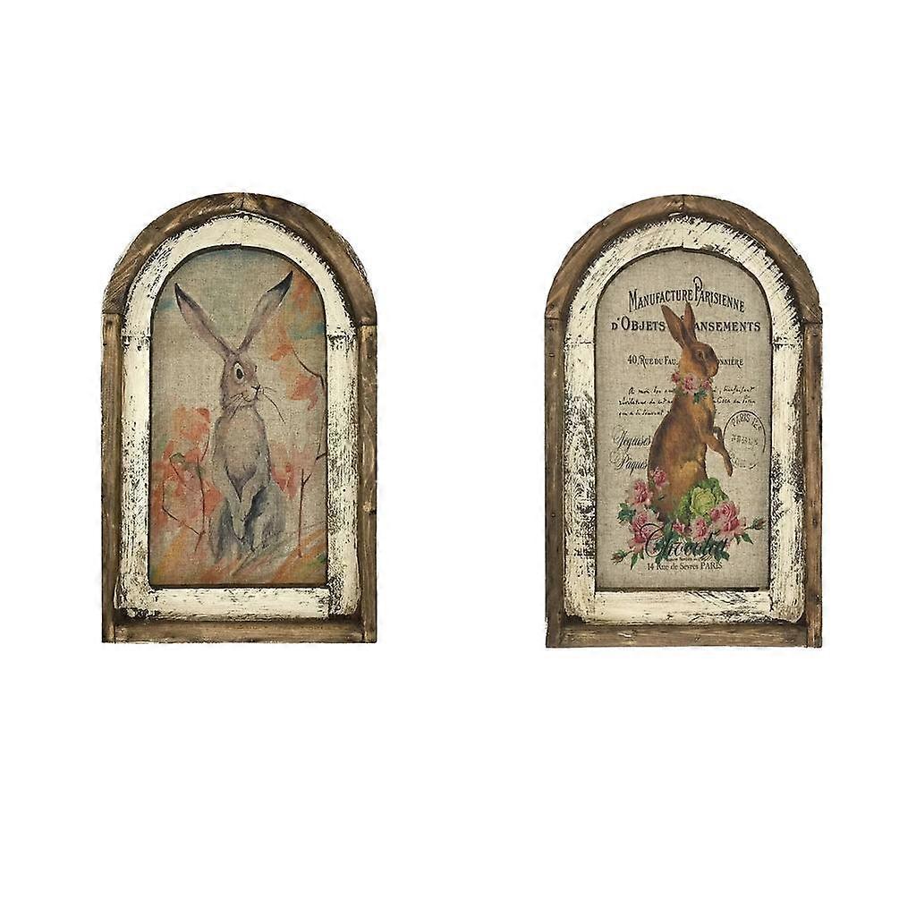 2Pcs Easter Bunny Wall Art Rabbit Prints Decor Posters Wall Prints