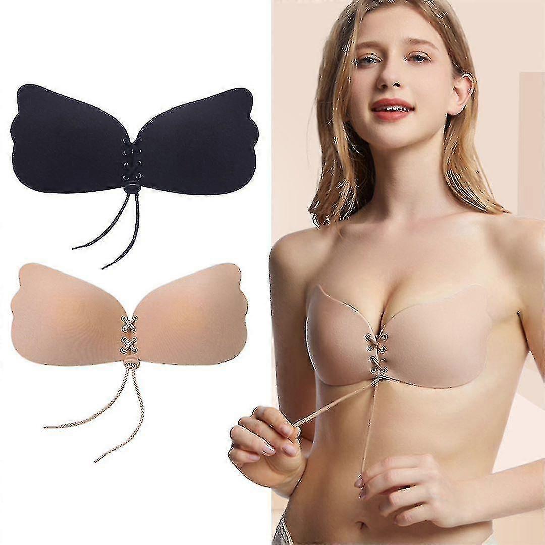 Sticky Invisible Backless Trägerlose Push-Up-BHs für Damen Sticky BH Nippel-BHs yu