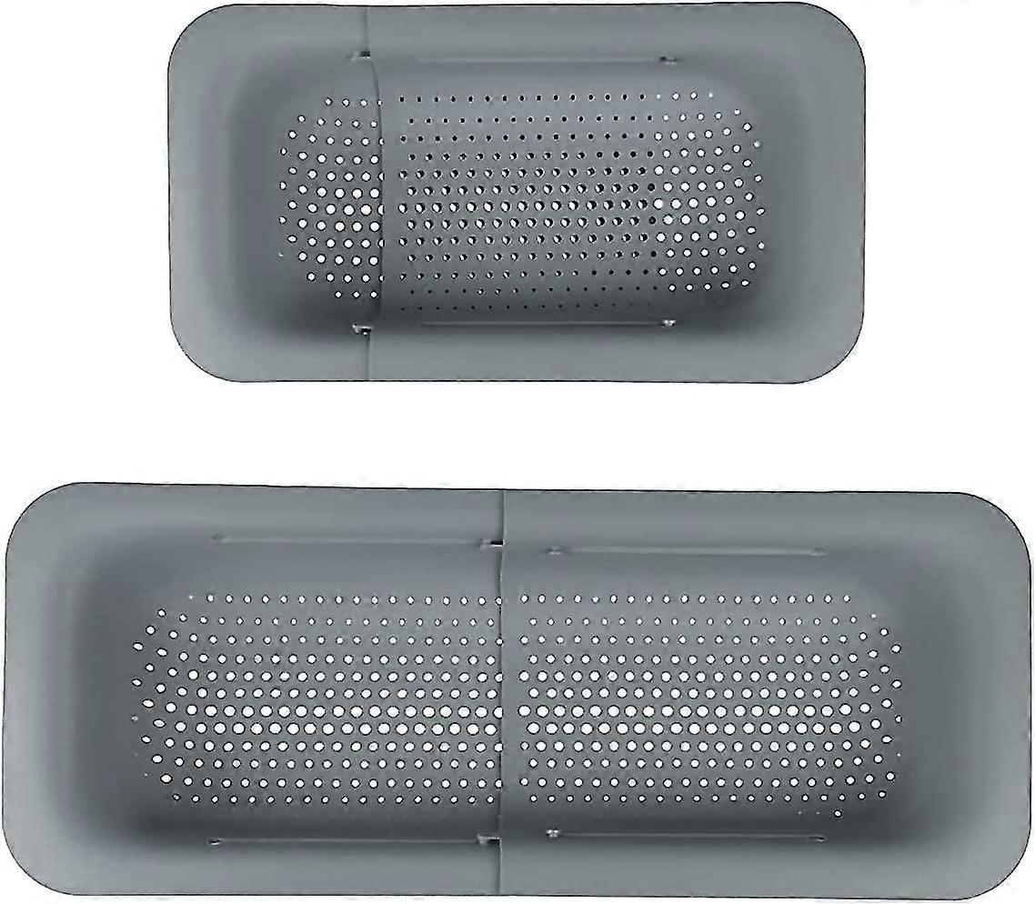 Sink Filter Tray, 2pcs Square Drain Basket Collapsible Kitchen Colander Sink