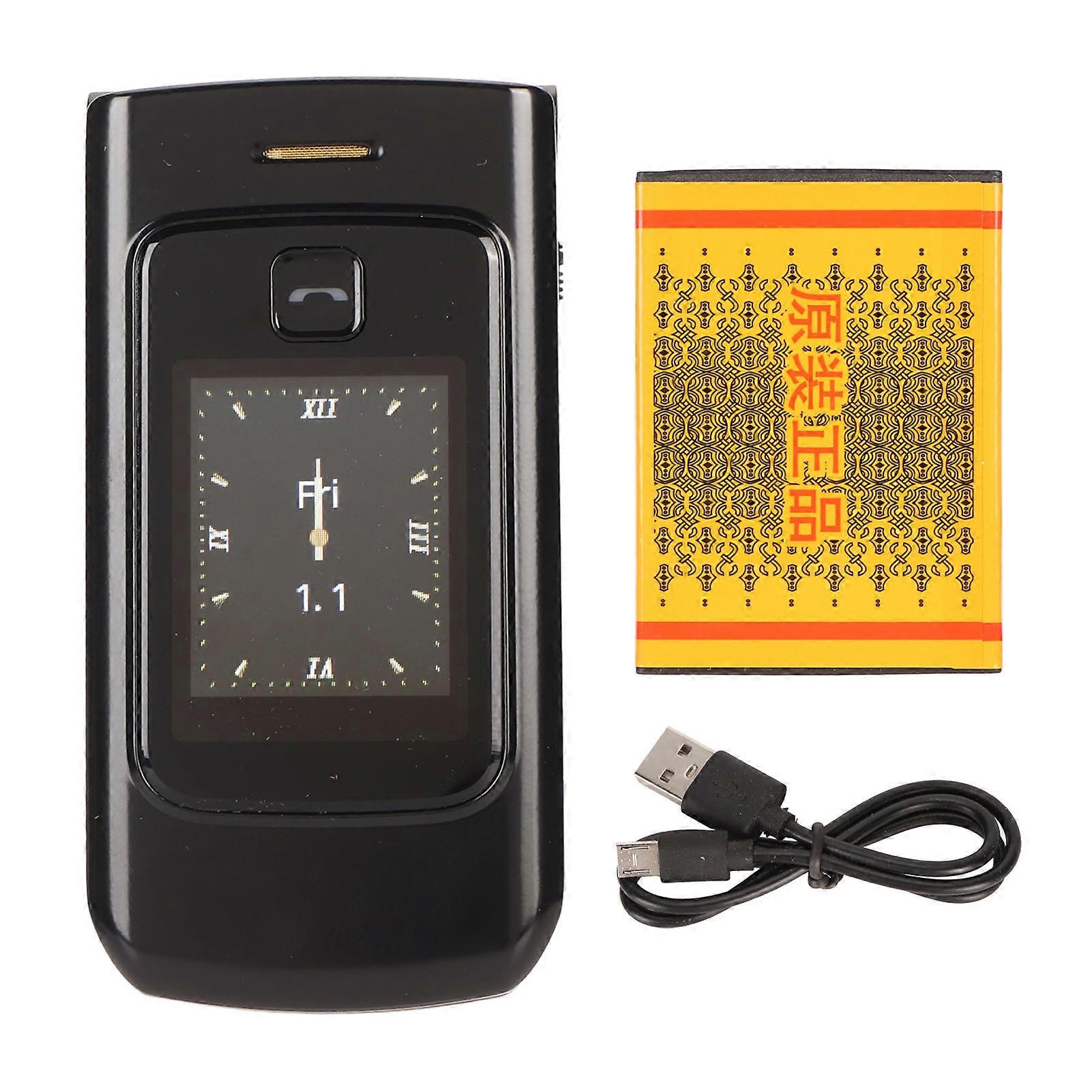 4G Senior Flip Phone with Big Button Clear Sound Flip Cell Phone for Elderly Dual Screen Display 4800mAh Battery SOS Button Black