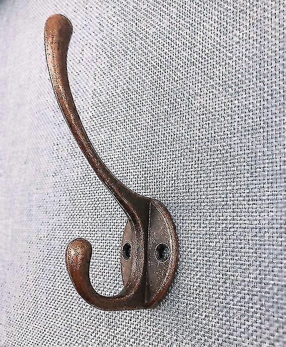 10pcs Rustic Coat Hooks Wall Mounted Heavy Duty Double Hooks Retro