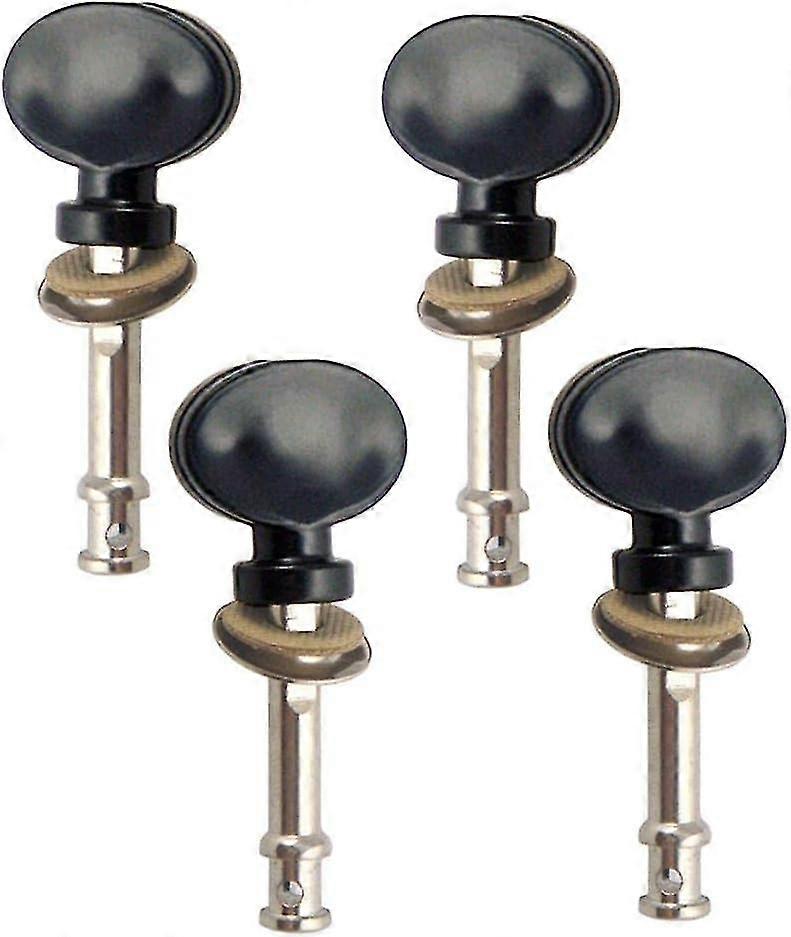 4 stycken Ukulele strängar Tuning Pegs Keys Tuners för Ukulele klassiska gitarrdelar - svart