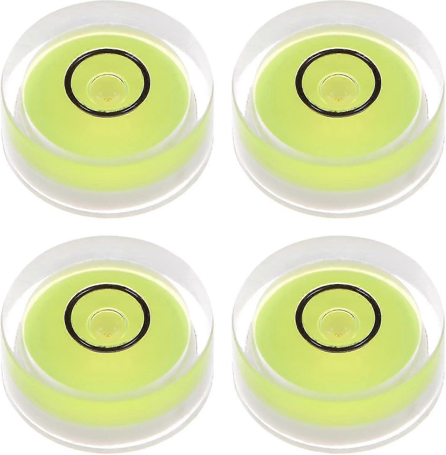 4pcs Round Bubble Level 15x6mm Mini Circular Bullseye Spirit Levels For Leveling Camera Tripod Telescope Workshop Turntable Pictures Frame, Lime