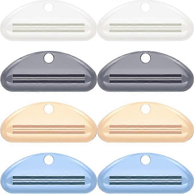 8pcs Bathroom Toothpaste Tube Toothpaste Clips (Yellow, Grey, Blue, White)