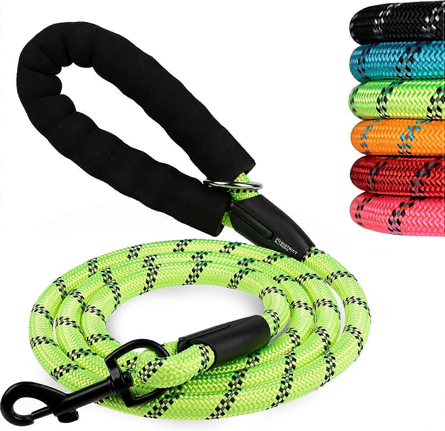 Reflective leash - Comfortable and padded leash - High quality leash - 2m - Green