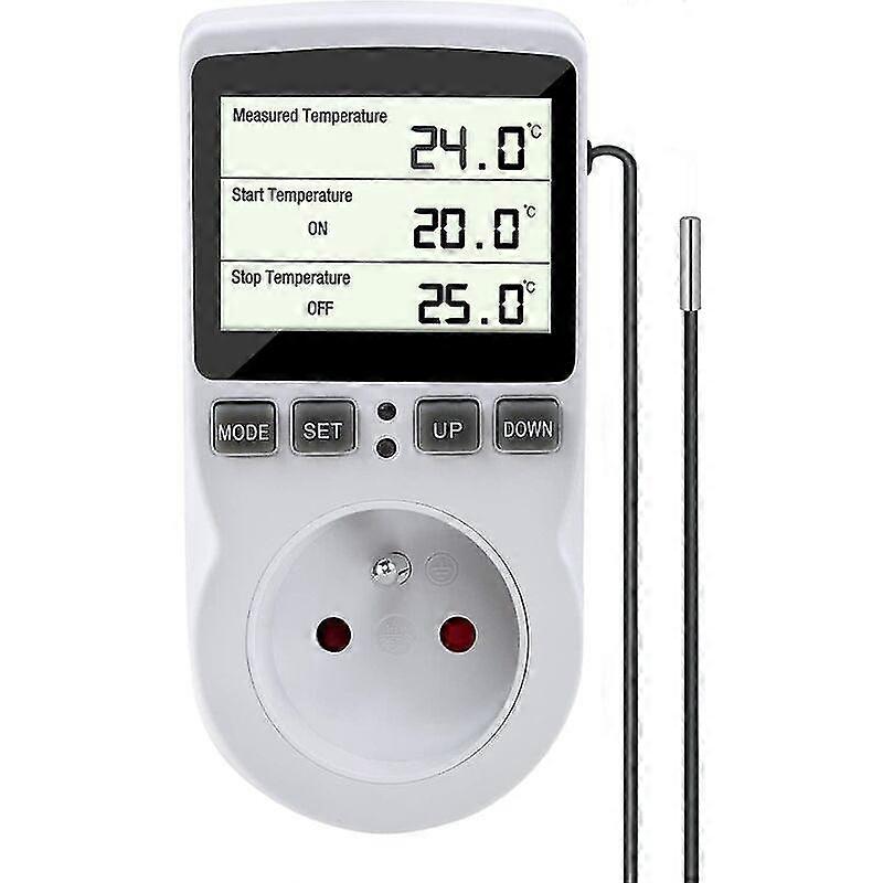 Thermostatic Outlet, Digital Temperature Controller, Digital Programmable Outlet With Probe, Programmable Digital Timer, Greenhouse Aquarium Heater Th