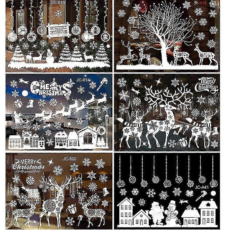 2 Pack Christmas Double Side Window Christmas Window dekorasjoner Statisk Vindu Clings For Window Xma