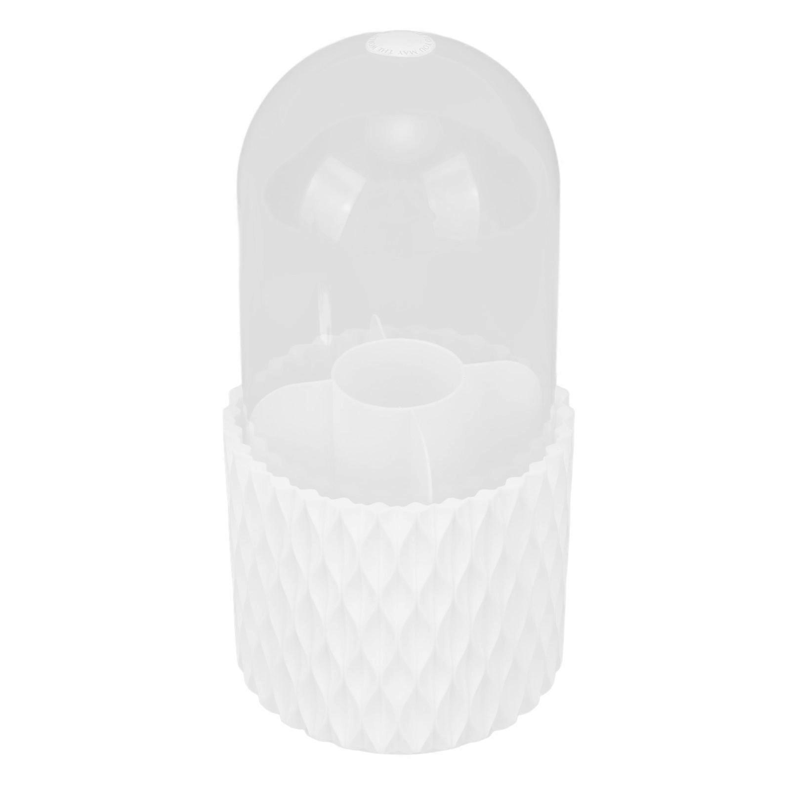 Makeup Brush Holder Case Dustproof Rotating Cosmetic Brushes Storage Box with 5 Grids