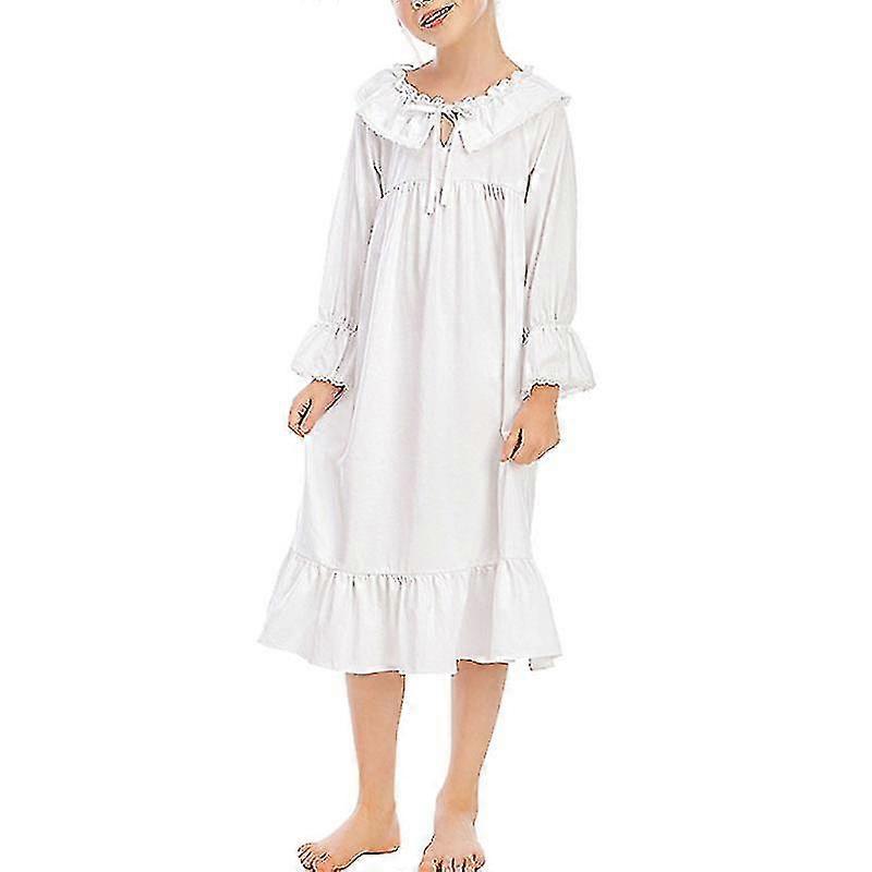الفتيات ملابس النوم لطيف الدانتيل البيجامات اللباس طويل الأكمام الأميرة Nightdress النوم القمصان