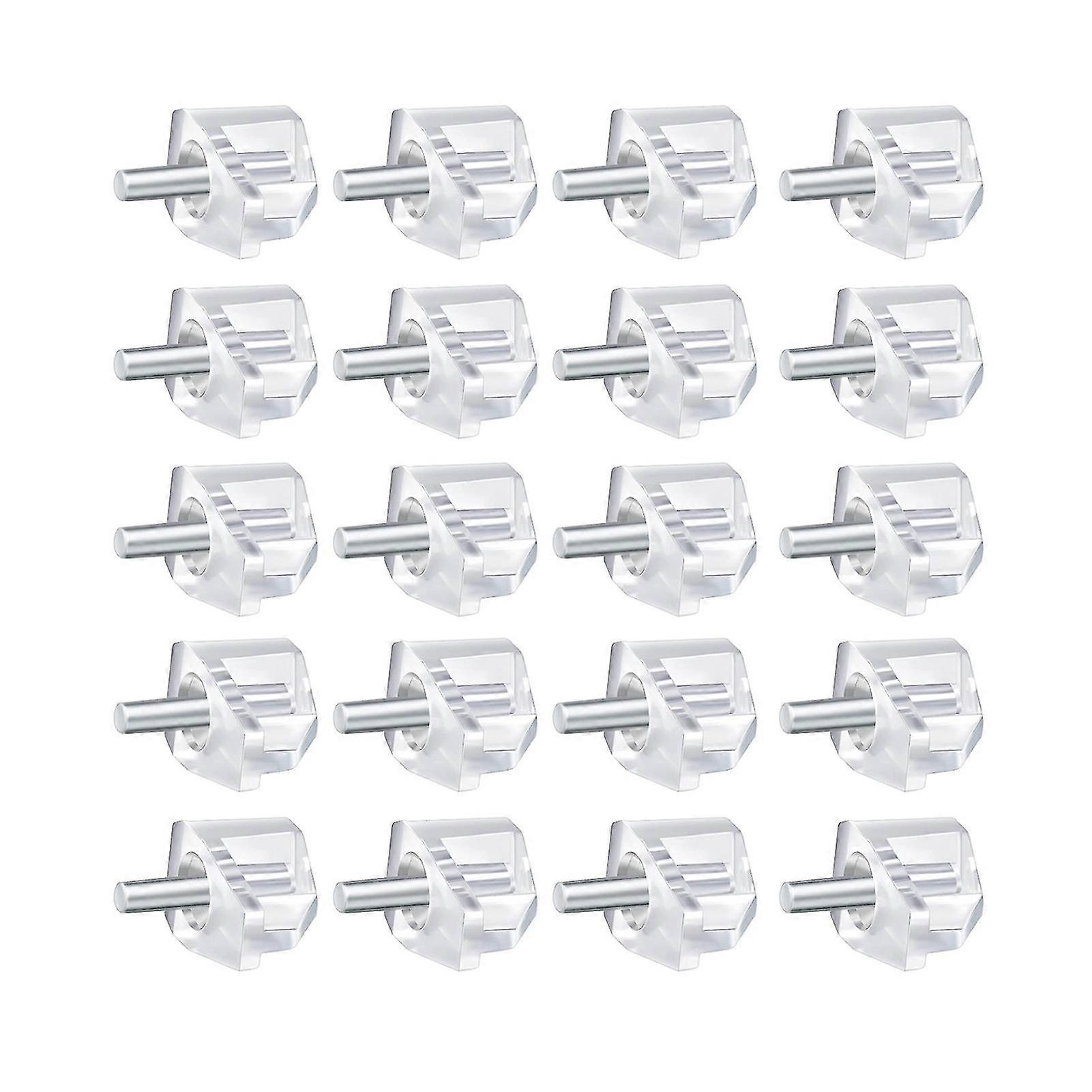 20pcs Compact Support Nails 3/5mm - Built-in Fixed Plastic Shelf Support Pegs for Kitchen