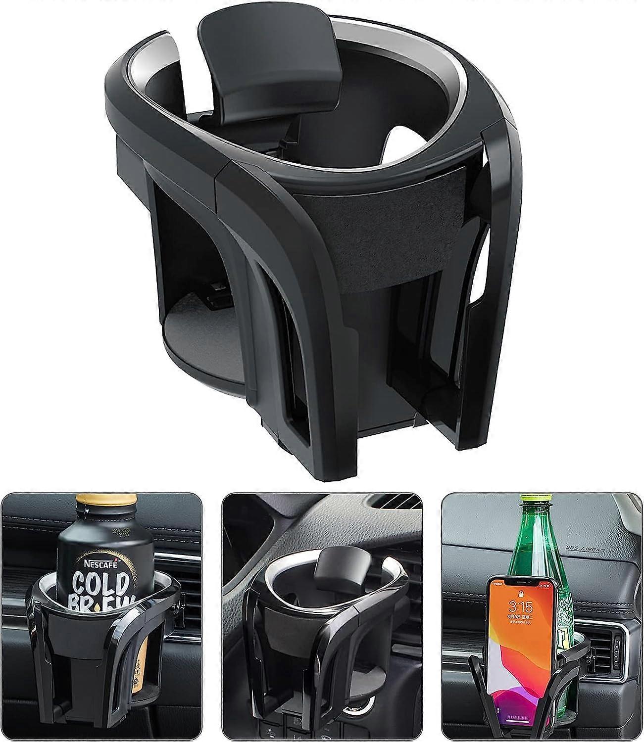 2 in 1 Car Cup Holder (Black Silver)