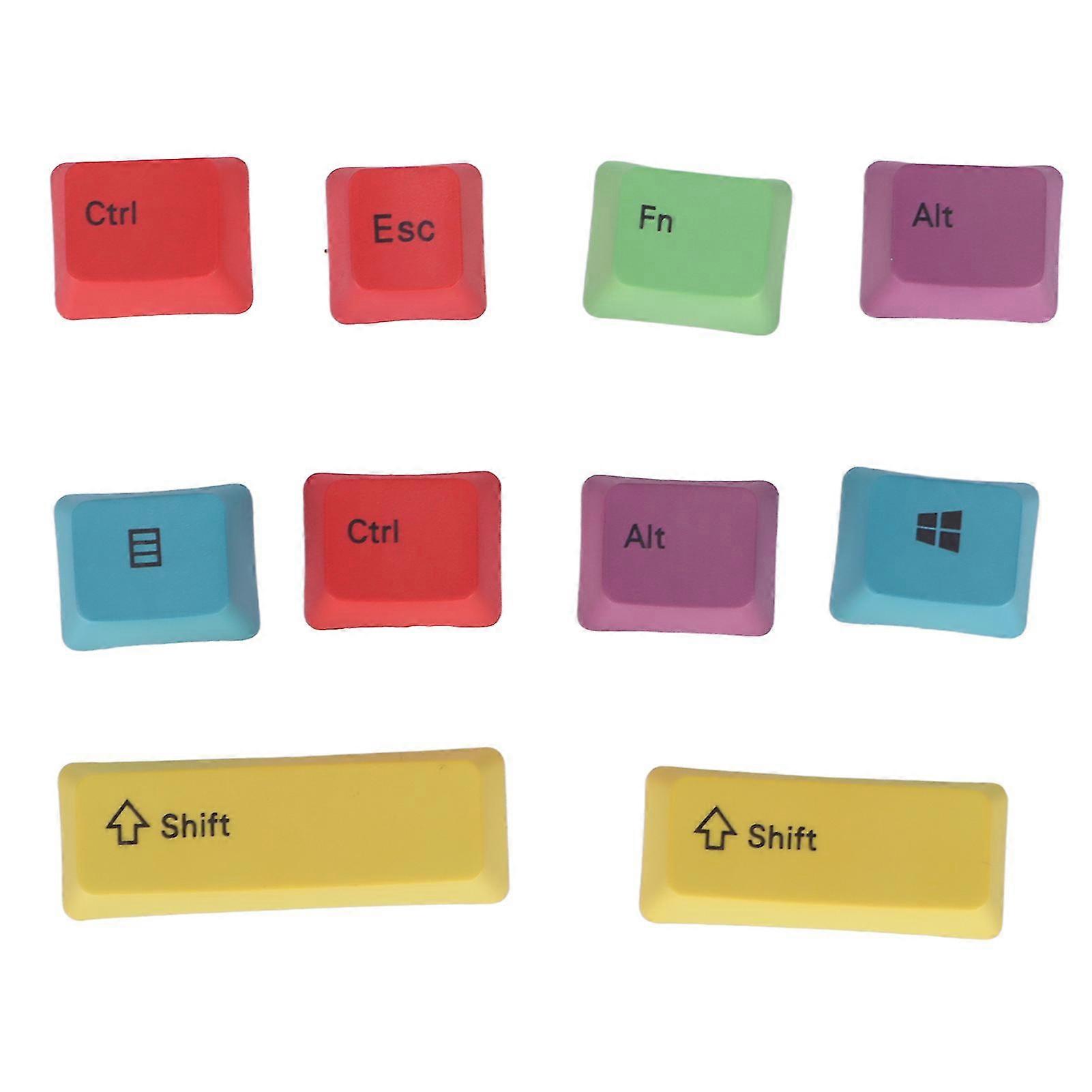 Colorful 10Pcs PBT Keycap Set - Beautiful and Practical OEM Height Keycaps with DIY Thermal Sublimation Technology