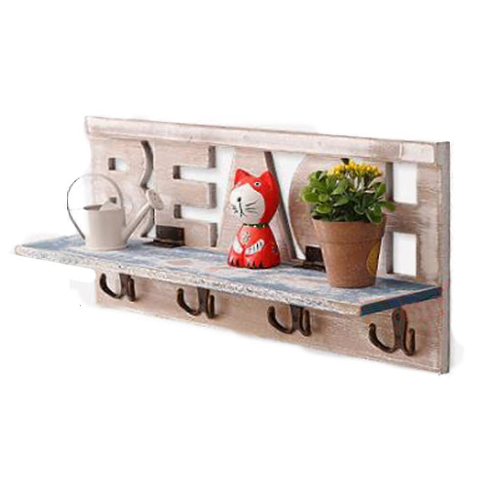 Wall Storage Rack Wooden Storage Cabinet with Hook