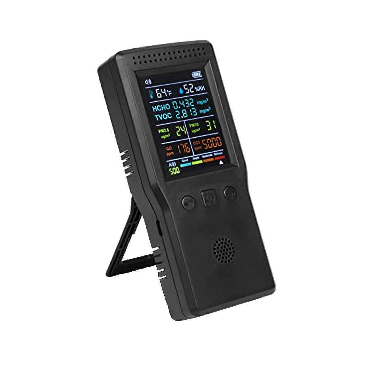 Air Quality Monitor 9 in 1,Formaldehyde Detector Indoor, Temperature & Humidity CO2 Meter, ,Detect