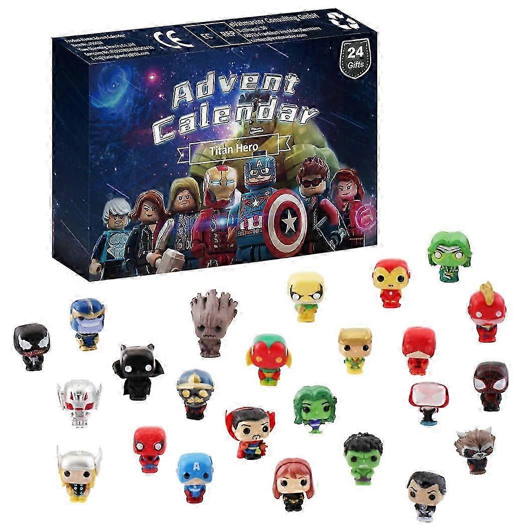 ブラインドボックスクリスマスアドベントカレンダーカウントダウンアベンジャーズ24フィギュアパーティーデコレーション用品キッズギフト