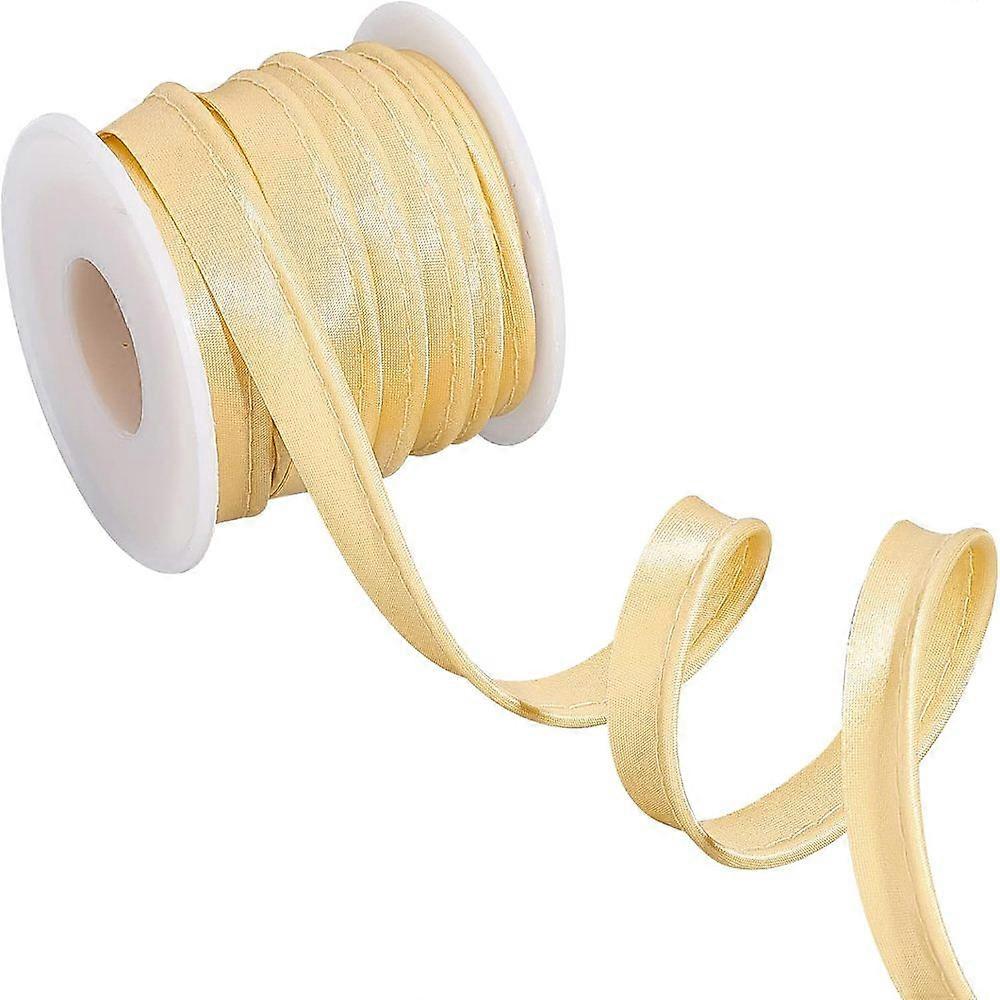 10.9 Yards/10m Satin Piping Trim with Cotton Core 12mm Single Fold Bias Tape Yellow Maxi Piping Bias Tape Smooth Polyester Piping Trim Maxi Piping Tri
