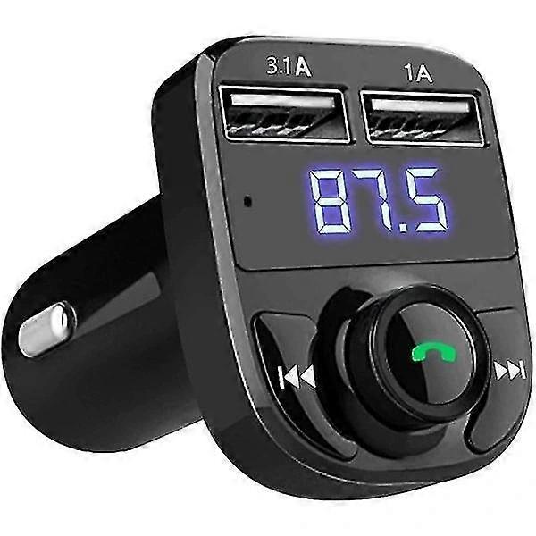 FM transmitter X8 with bluetooth and handsfree Black