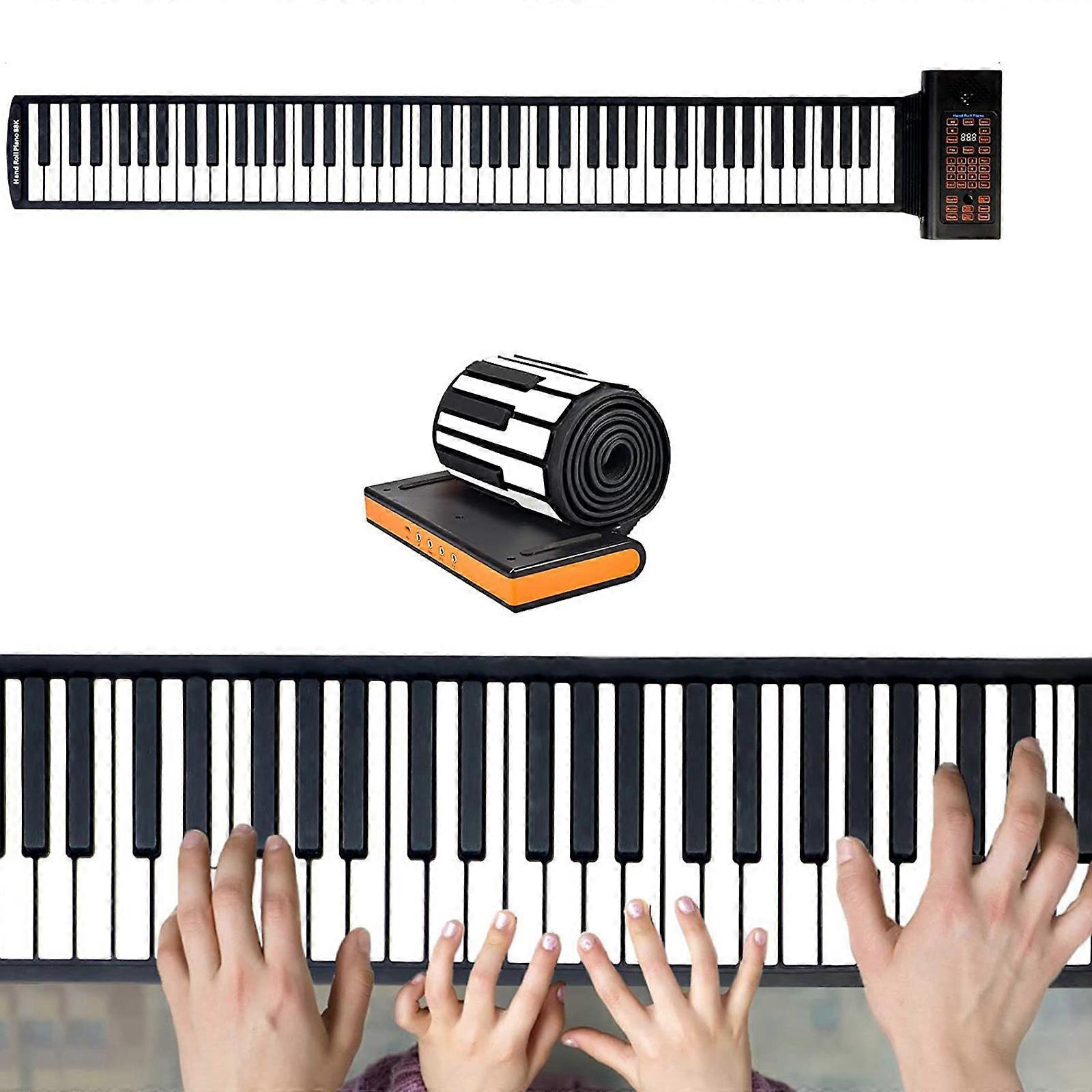 49-key Portable And Foldable Piano With 8 Drum Modes, Recording And Playback Functions, And Power Saving Mode - Silver