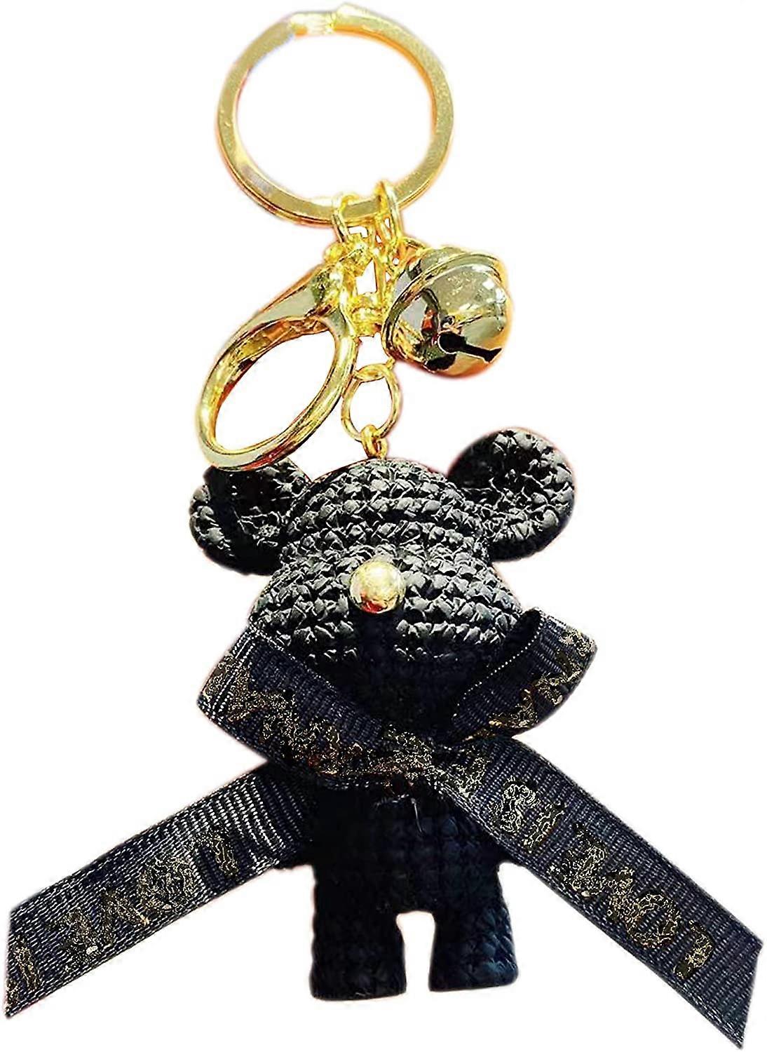 カワイイクマのキーホルダー、リボン付きのかわいいピンクの樹脂キーホルダー、バックパック用キーホルダー、ポケモンキーホルダー、女性用車のキーホルダー。