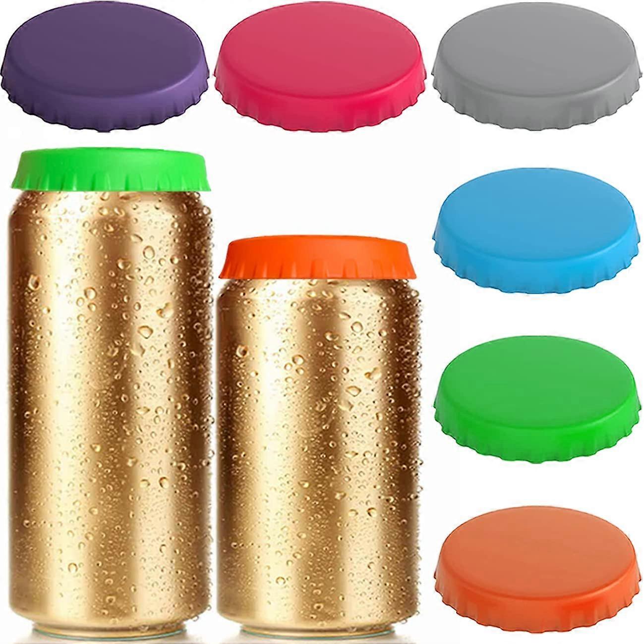 Silicone Soda Can Lids, 6 Pack Reusable Soda/Beverage/Beer Can Lids, Can Covers, Can Caps, Can Topper, Can Saver, Can Stopper, Cans Mark, Can Cover or