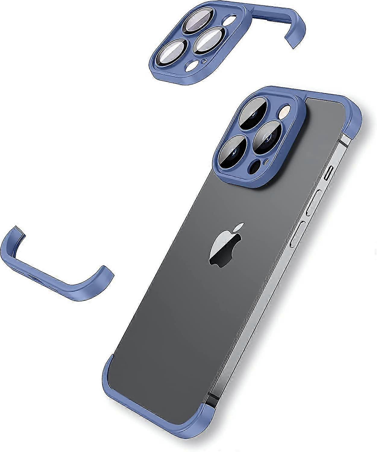 Frameless Case Compatible With Iphone 14 Pro Max/14 Pro, Slim Soft Tpu Shockproof Cover With Camera Lens Protector