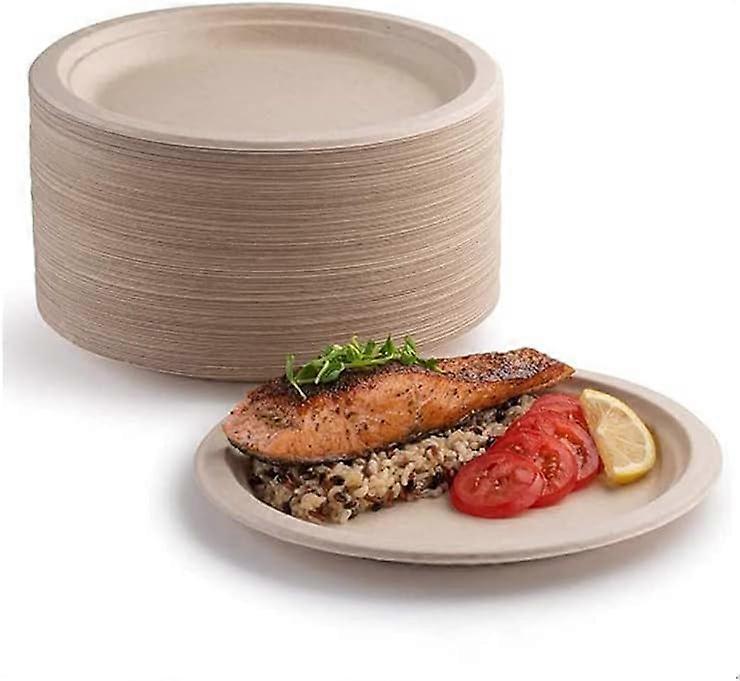 100 Pack Super Stiff Paper Plates 100% Biodegradable and Compostable Eco Friendly Heavy Duty Recyclable Perfect for Picnics and BBQs (6")