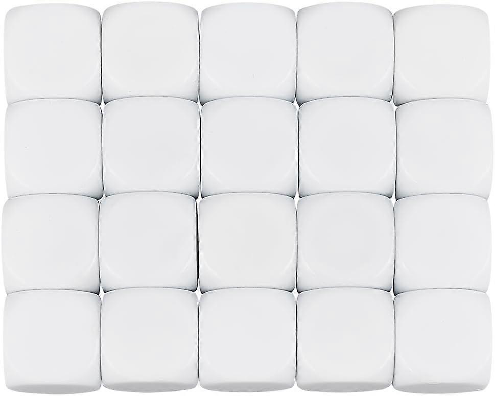 DIY 60pcs 16mm Acrylic Blank White Dice Six Rounded Corner Acrylic Blank Dice Rounded Sided Dice Cubes for Board Games Party Fun DIY DIY