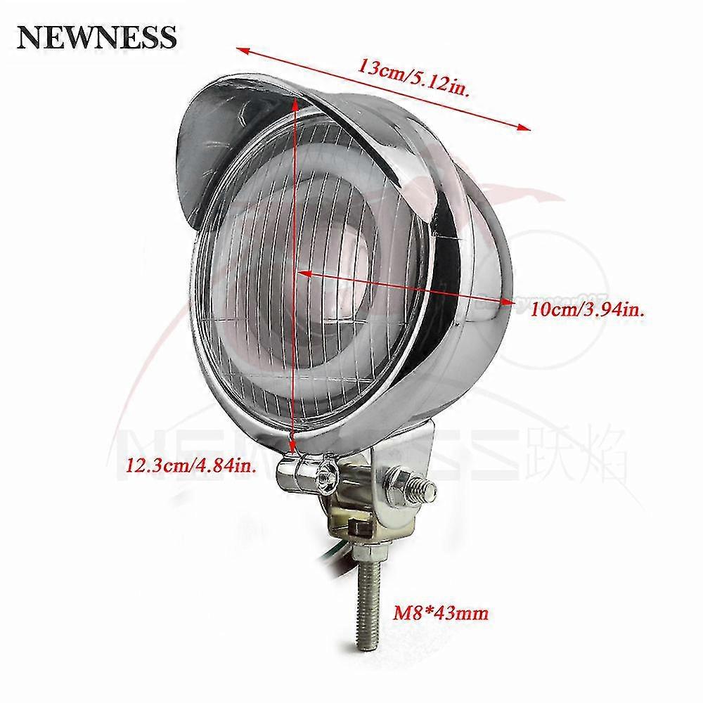 Phare Avant Led Chrome 70mm – Vélo Cruiser, Chopper, Rétro – Light Bike Américain (Neuf)