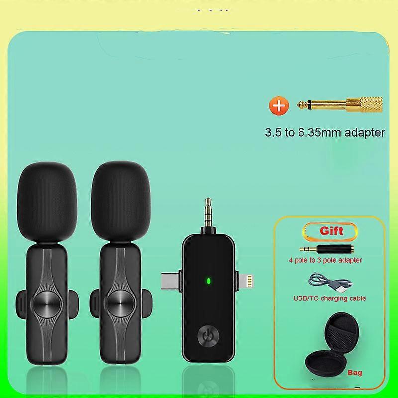 2.4G Wireless Mini Microphone for IPhone 3 In 1 Lightning Android Type-C 3.5mm Smartphone DSLR Camera Desktop Laptop PC LavaMic
