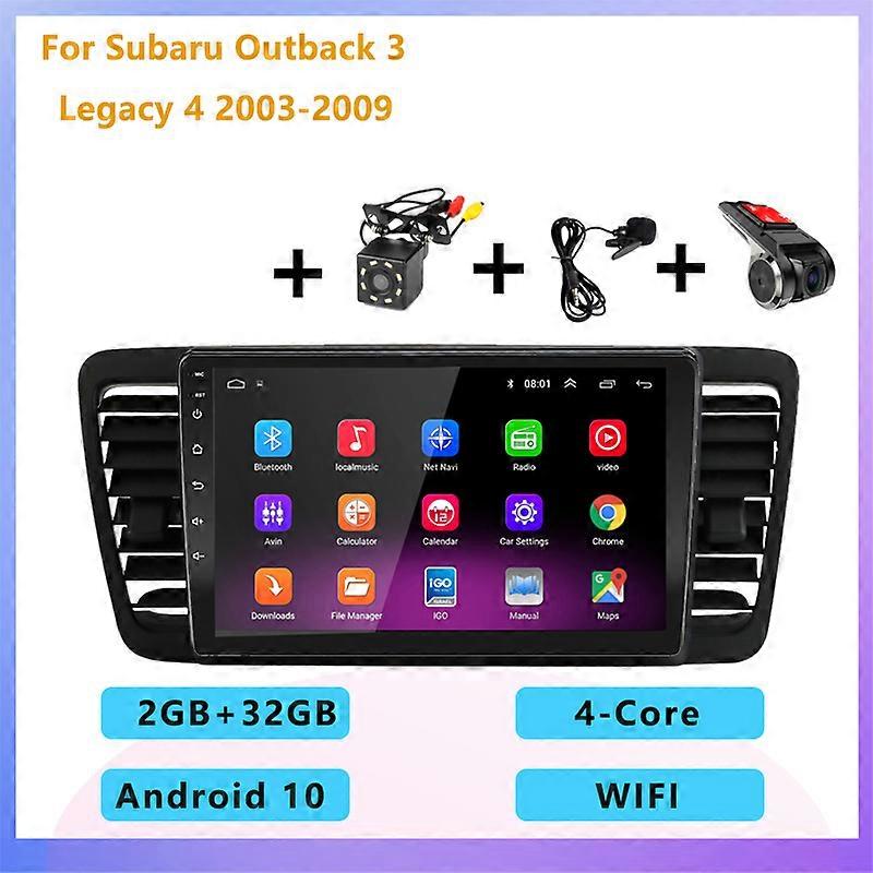 2din 8-core Android 10 car radio multimedia player with screen Carplay Auto GPS For Subaru Outback 3 Legacy 4 2003 2004-2009