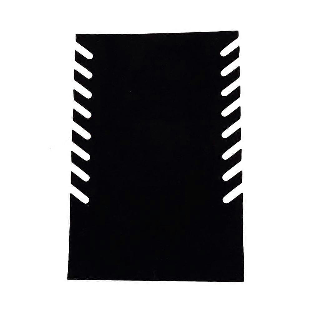 Rektangulär flockad halsbandsdisplay svart halskedjehållare smyckeorganisatör