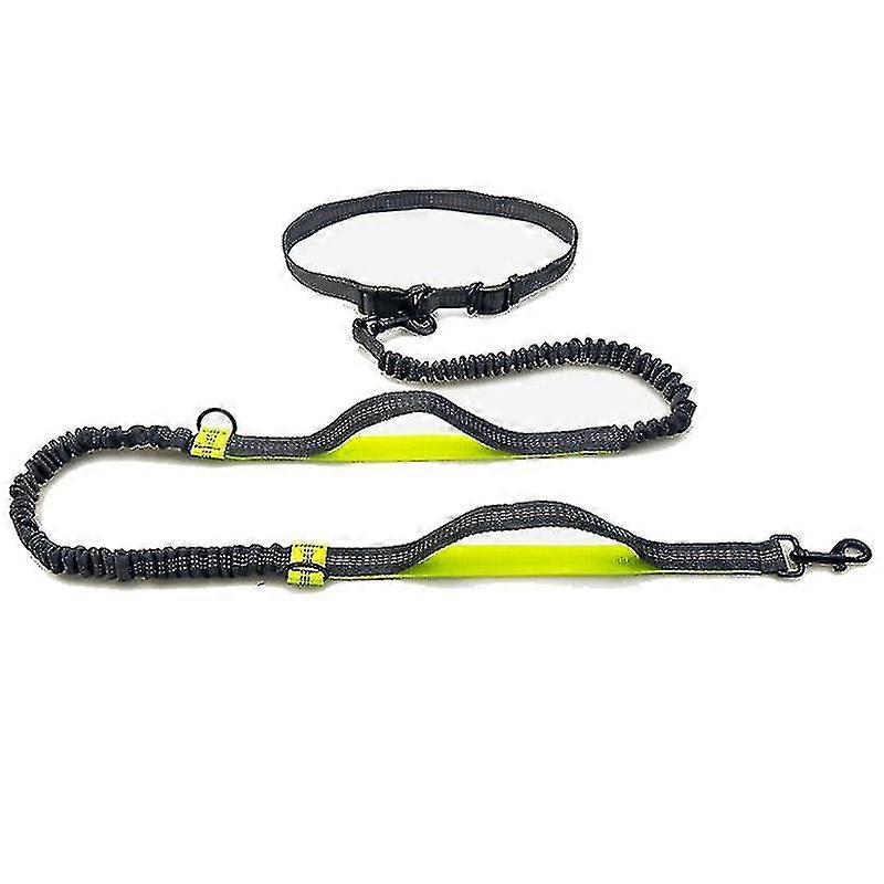 Hands Free Dog Running Leash With Adjustable Waist Belt, Dual Handle Elastic Bungees Retractable Rope For Small Medium And Large Dogs, Reflecti