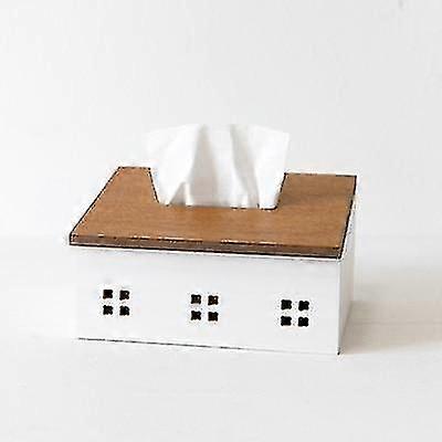 Facial tissue holders wood