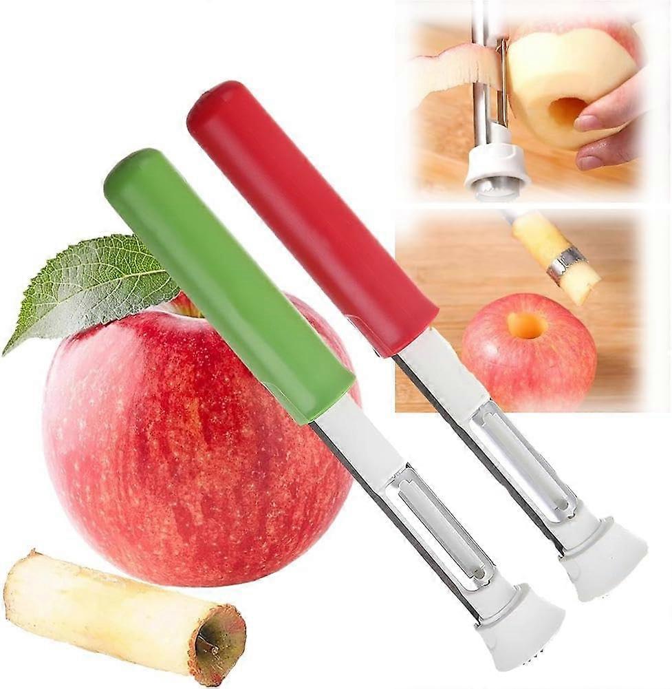 Apple Core Removal Tool, Stainless Steel 2-in-1 Apple Core Remover,Apple Corer Remover,Fruit Core Seed Remover Pear Fruit Corer for Home Kitchen Tools