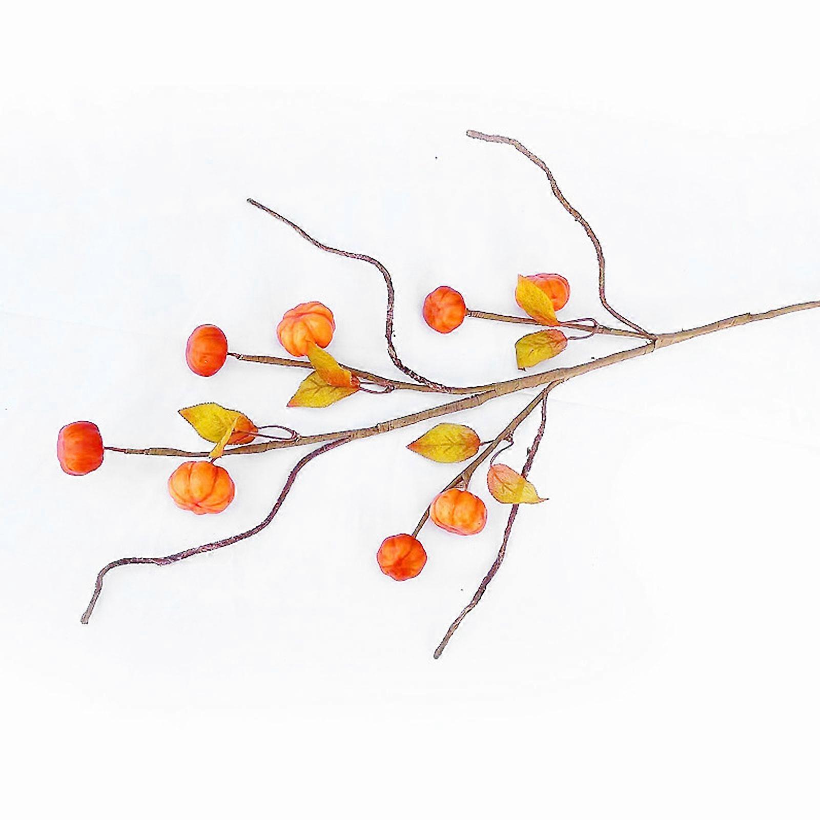Artificial Pumpkin Stem with 8 Branches, 65cm Height, Foam and Silk Cloth Materials