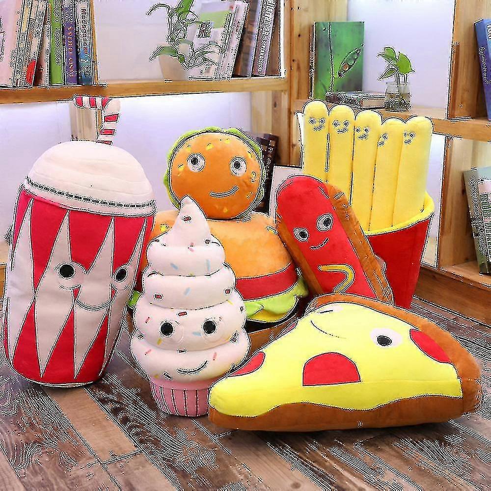 Plush Hamburger Pizza Toy Ice Cream French Fries Toy Stuffed Fast
