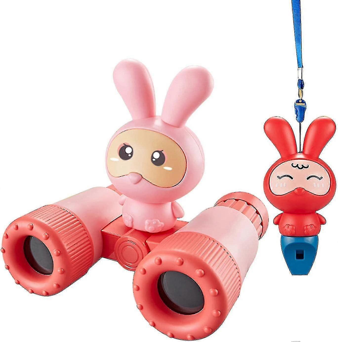 コンパクト双眼鏡玩具就学前教育玩具漫画8x自然探検玩具観光屋外ゲームキャンプクライミング、赤