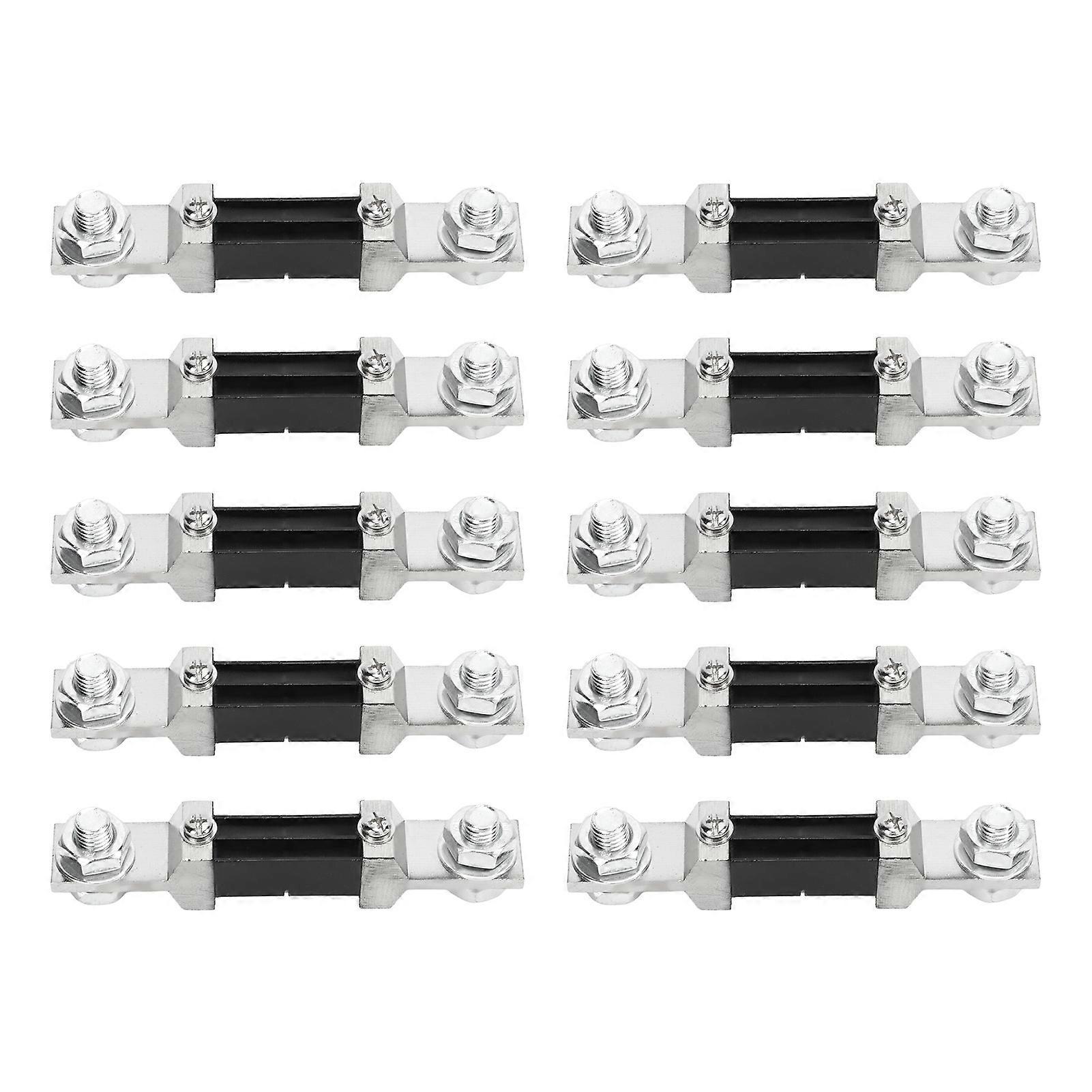10PCS Current Measuring Shunt Resistor Fixed On One Piece for DC Ammeter Power Generation System 300A