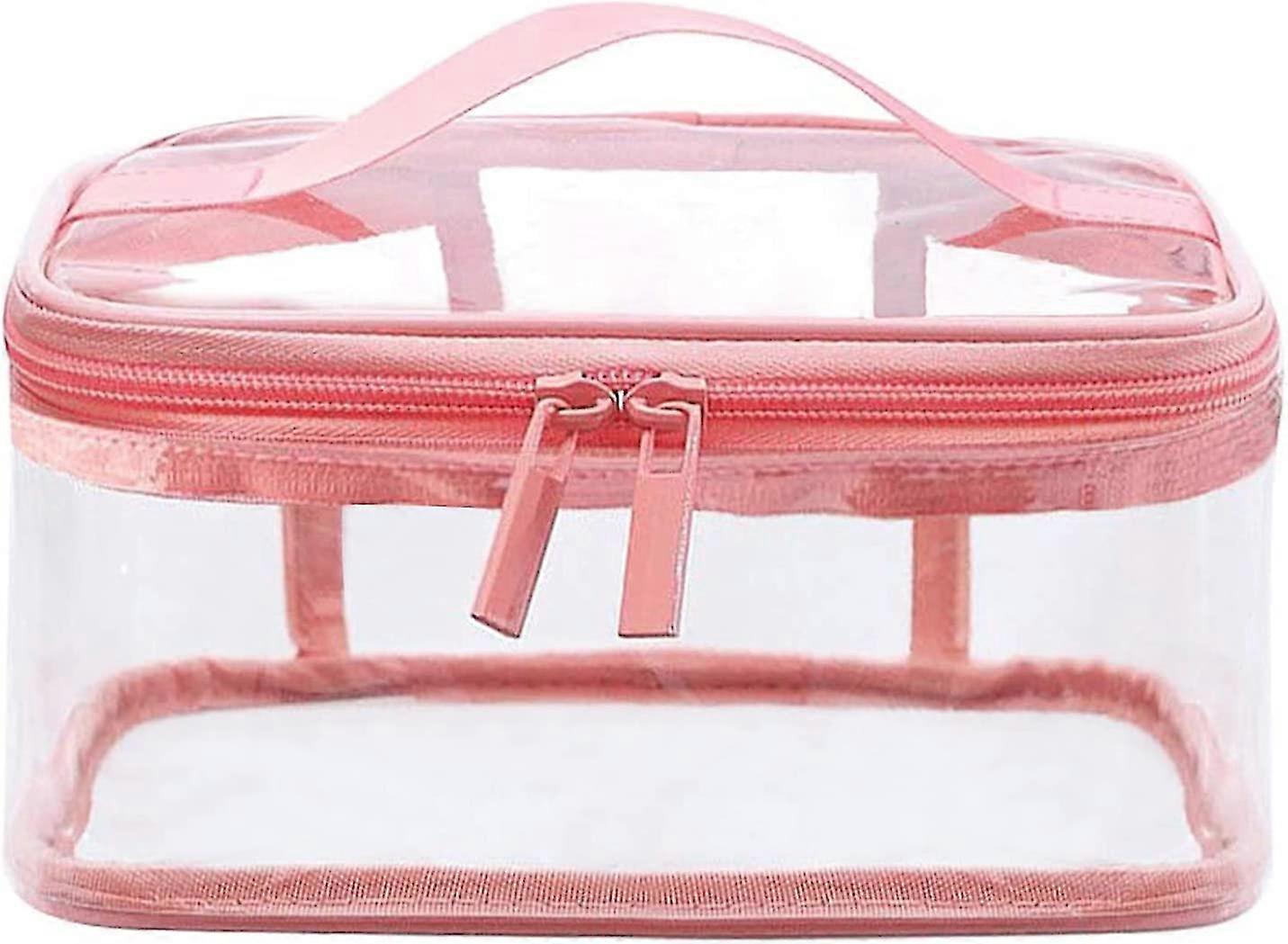 لعام 2023 - حقيبة أدوات الزينة الشفافة ، حقائب مكياج شفافة قابلة للماء حقيبة سفر محمولة شفافة مع هان