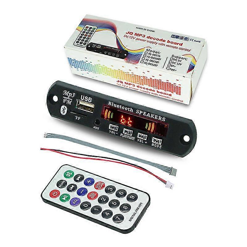 Wireless Bluetooth 5.0 9v-12v Mp3 Wma Decoder Board Car Audio Usb Tf Fm Radio