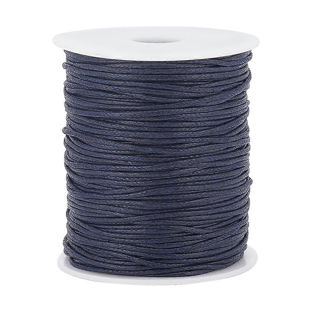 1Set 1 Roll Waxed Cotton Thread Cords Macrame Artisan String for Jewelry Making Prussian Blue 1.5mm 100 yards/roll