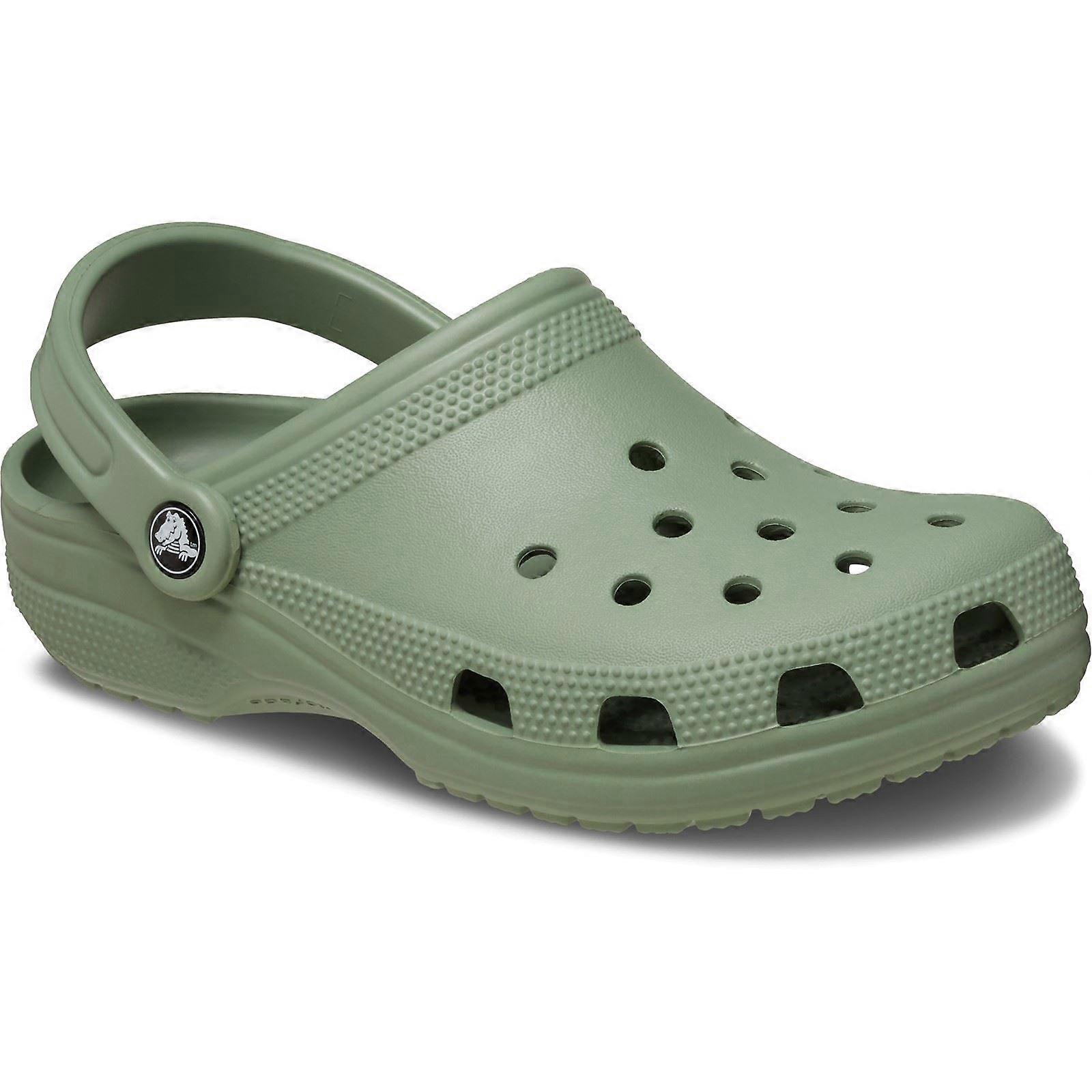 Crocs Classic Croslite Rubber Moss Clogs