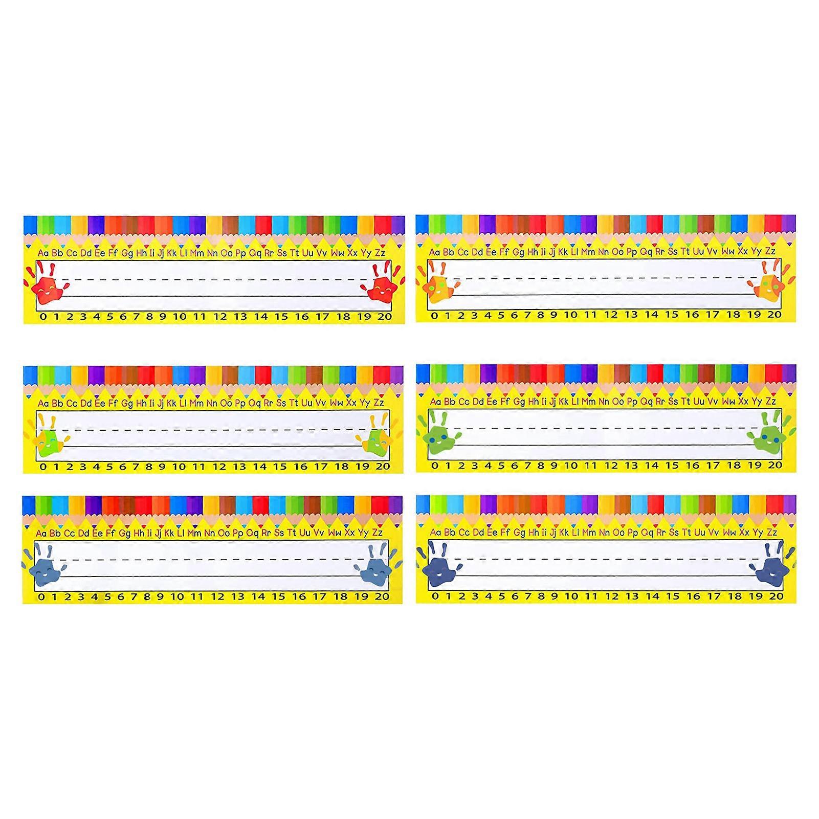 1 Set Desk Name Tags with Alphabet Number Line 1-20 Tear Resistant Premium Paper Material Marking Multifunctional Classroom School Name Sticker Tag Sc