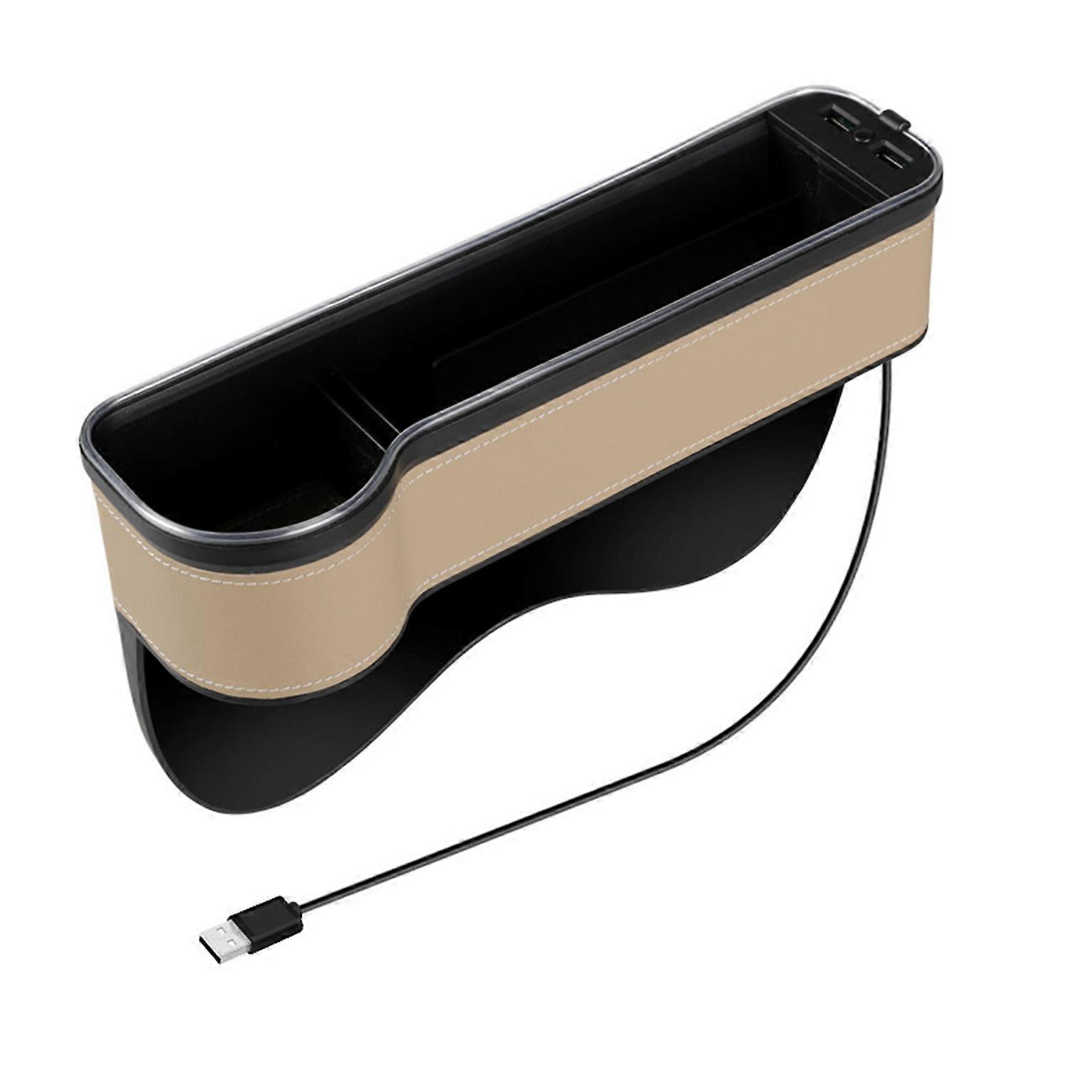 RGB Car Gap Storage Box with Charging 7-Color Light Mode Car Seat Seam Organizer Safe Driving Memory