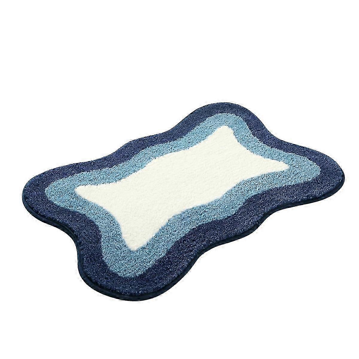 Irregular Washable Bathroom Carpet Soft Non-Slip Gradient Small Bath Mat Microfiber Absorbent Bathroom Floor Mat Shower