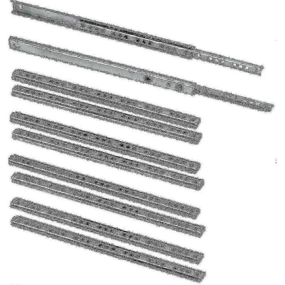 Pack Of 5 Pairs (10 Pieces) Slides/ball Slides Extract Part 17mm X 278mm For Drawer, Zinc Plated