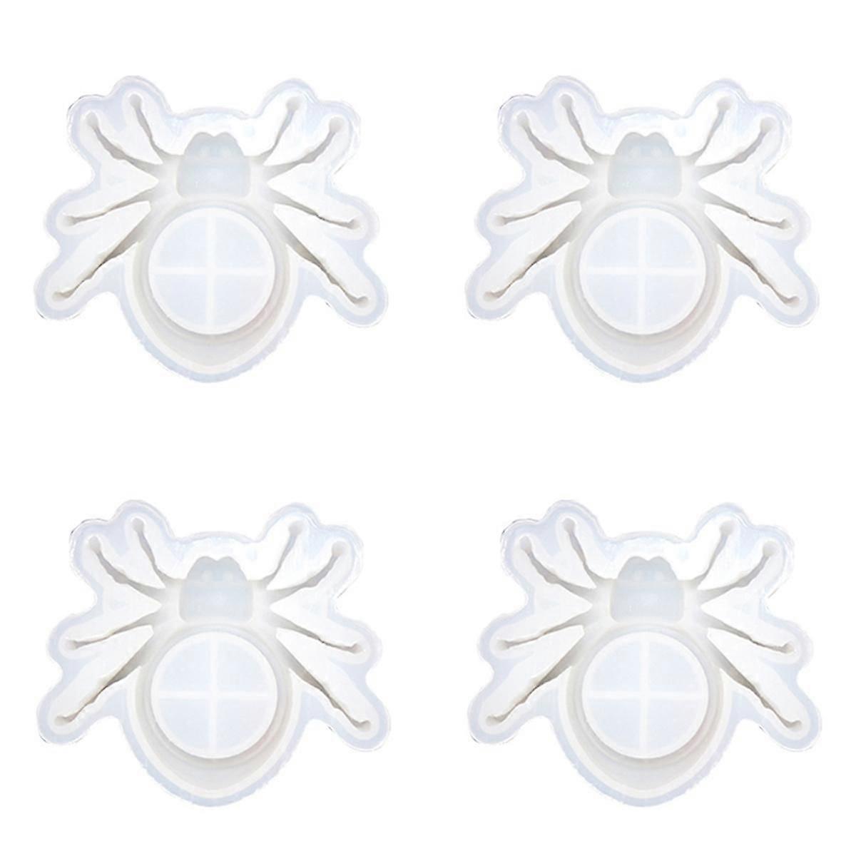 4PCS Spider Candle Holder Resin Silicone Mold Halloween Spider Candle Bracket Concrete Cement Gypsu