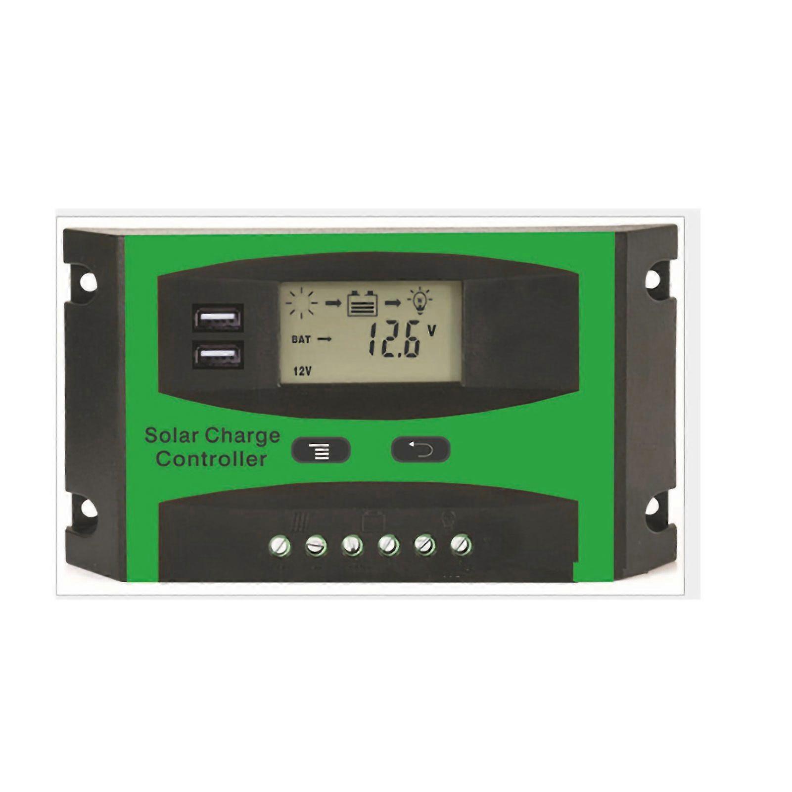 Solar Controller Dual USB LCD Screen Solar Charge Discharge Regulator for Panel Battery