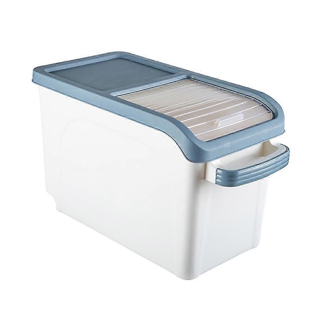 15Kg Rice Storage Box Grain Cereal Dispenser Flip Lid Food Organizer Container Rice Container Portable Organizer -Blue