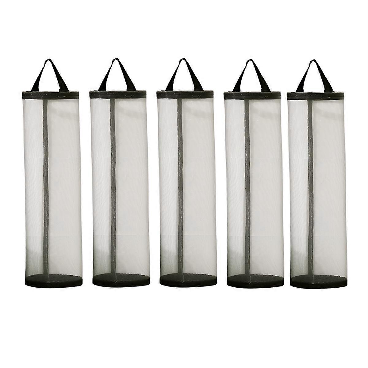 Wall-Mounted Garbage Bag Kitchen Hanging Visual Storage Magic No-Punch Pull-Out Plastic Bag Storage Bag Black+Grey